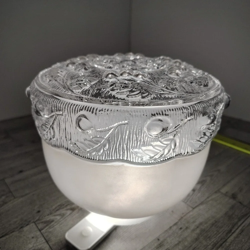 Vintage‎ Glass Ceiling Light Shade Embossed Floral Globe Frosted Diffuser 8x7